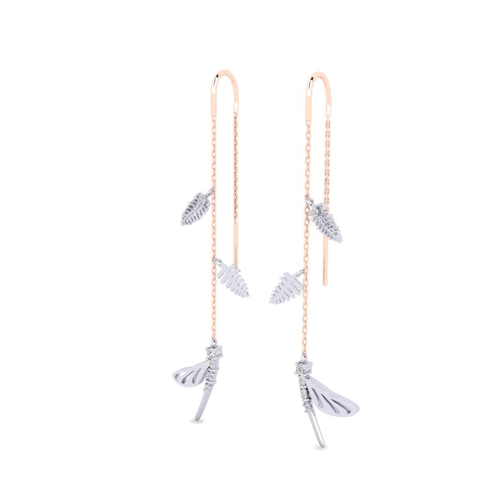 14ct Rose / White Gold Women's Earring Mandinari