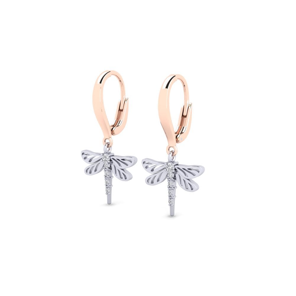 14ct Rose / White Gold Women's Earring Massacre