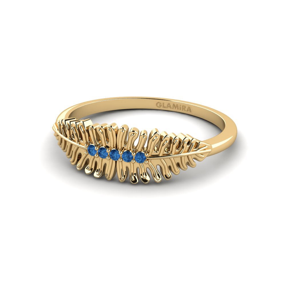 Zircônia azul escuro Anel Precision