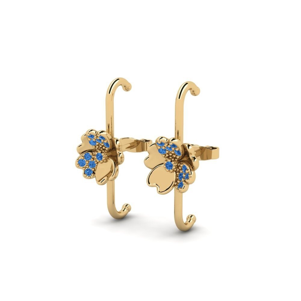 Dark Blue Zirconia Women's Earring Transerable - B