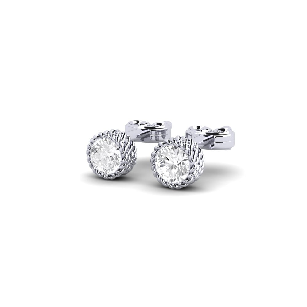 Oro Bianco 750 Zaffiro Bianco Orecchino da donna Chiotta