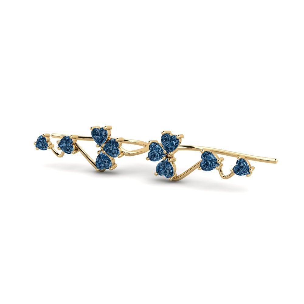 Diamant Bleu Boucle d'oreille femme Swayell