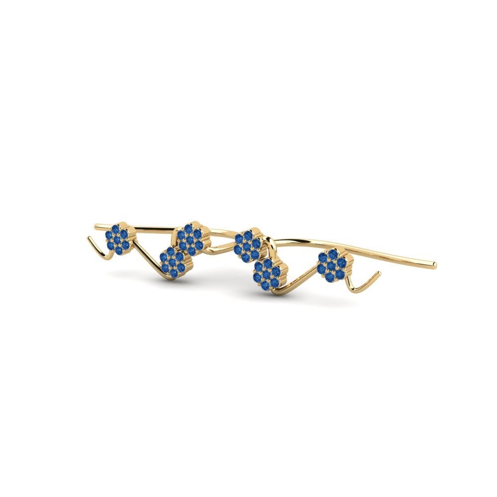 Zircônia azul escuro Brincos Feminino Sylies