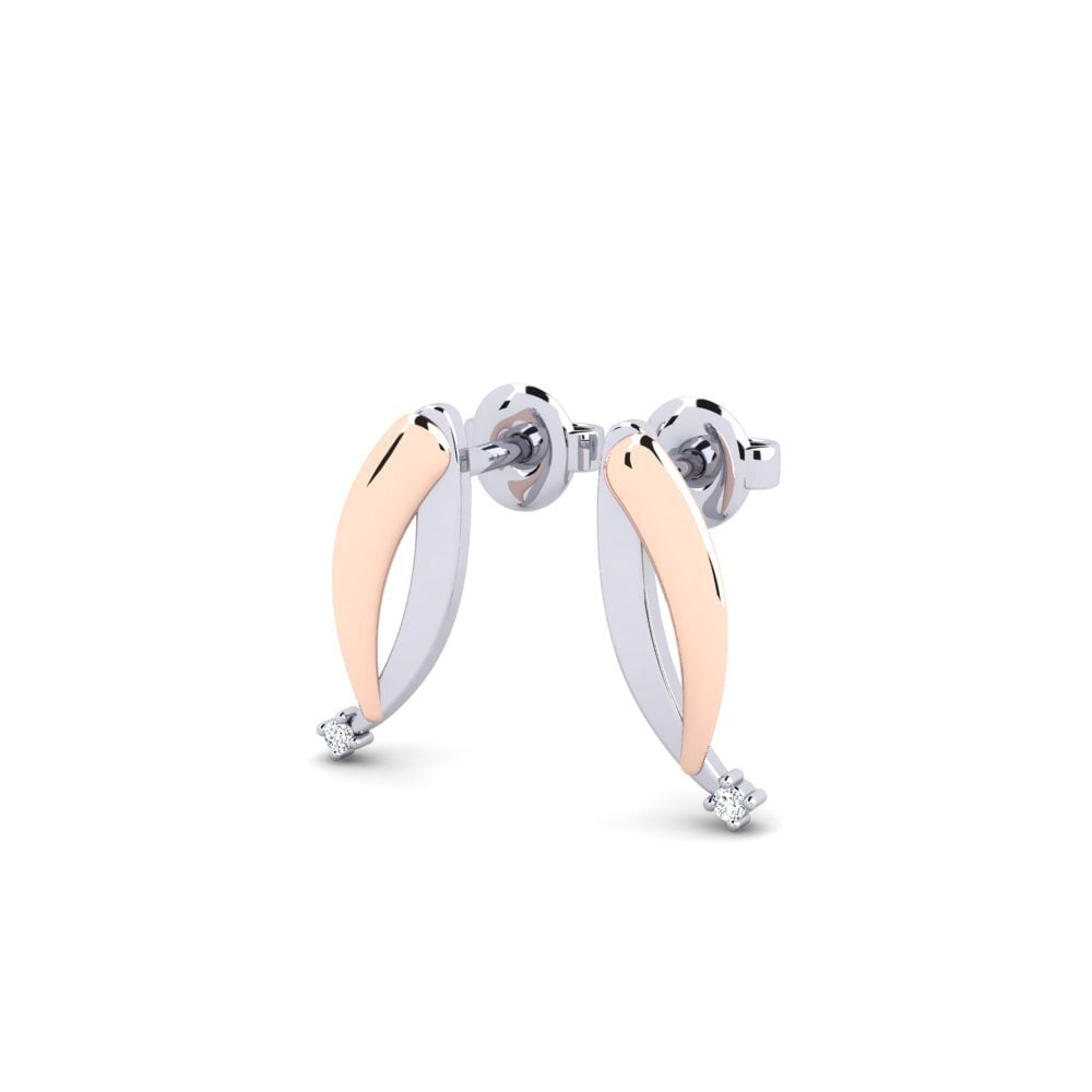 18k Oro Blanco / Rosa Pendiente de mujer Talds