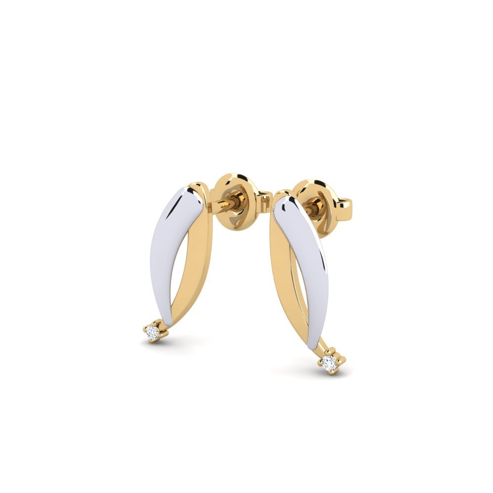 14ct Yellow & White Gold Women's Earring Talds