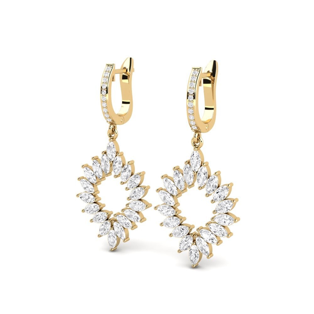 Đá Sapphire Trắng Bông tai nữ Tardest