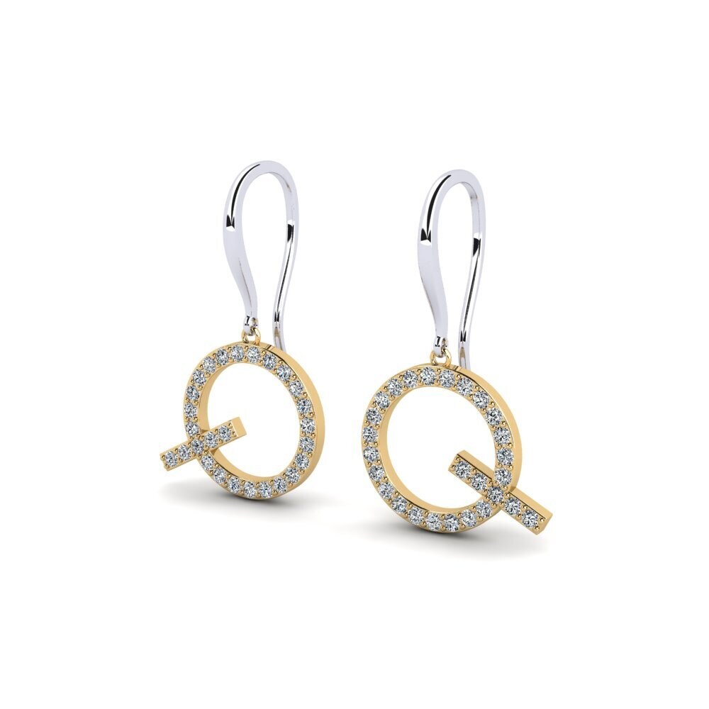 9k Oro Blanco & Amarillo Pendiente de mujer Tasso
