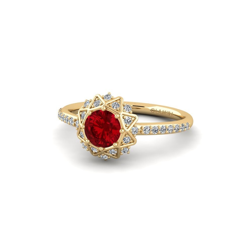 Circonita Roja Anillo de compromiso Ciph
