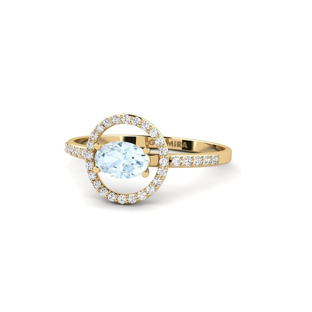 Aguamarina Anillo de compromiso Dower