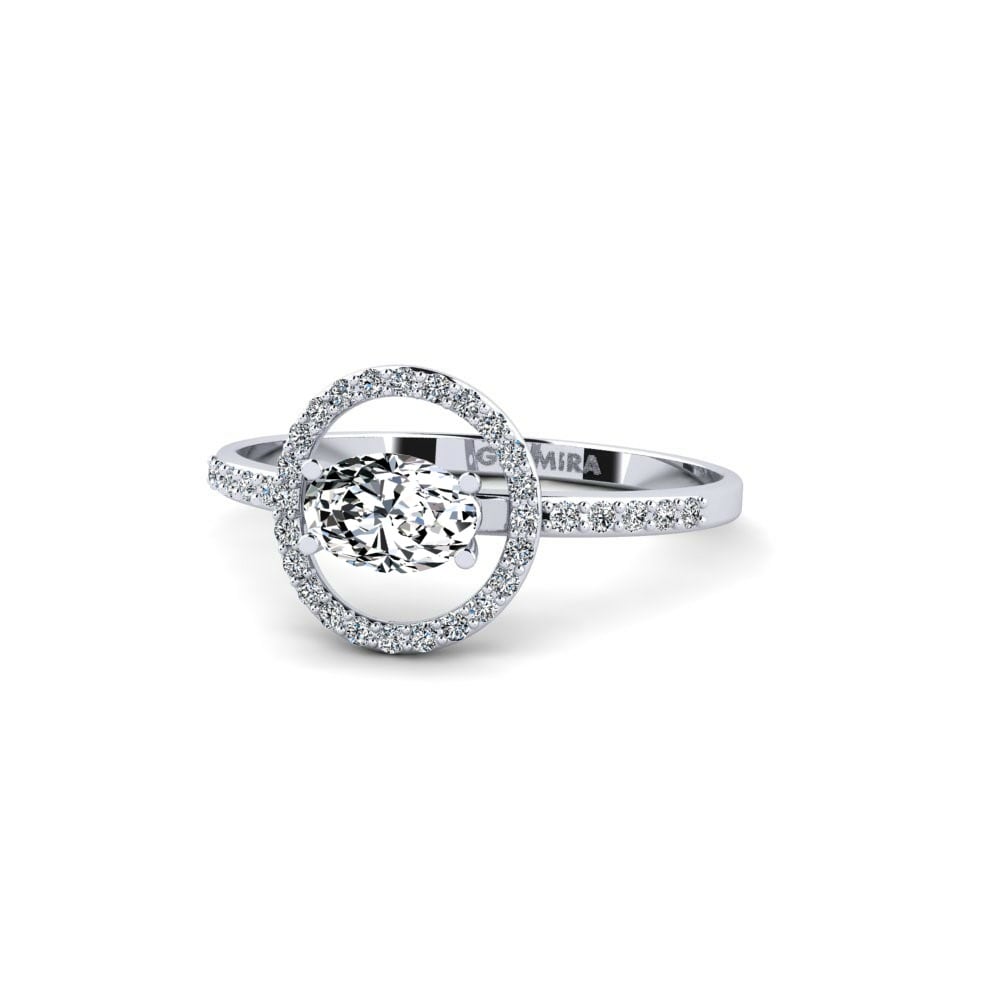 White Silver Engagement Ring Dower