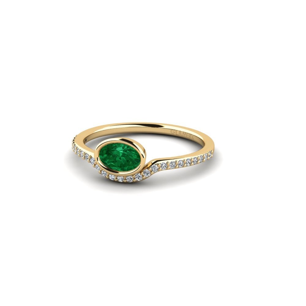 Esmeralda (creada en laboratorio) Anillo de compromiso Edel