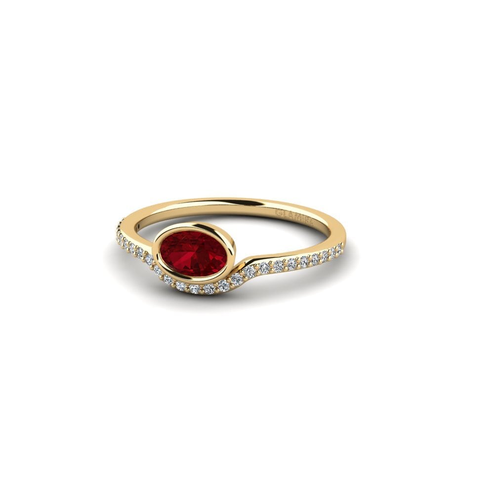Circonita Roja Anillo de compromiso Edel