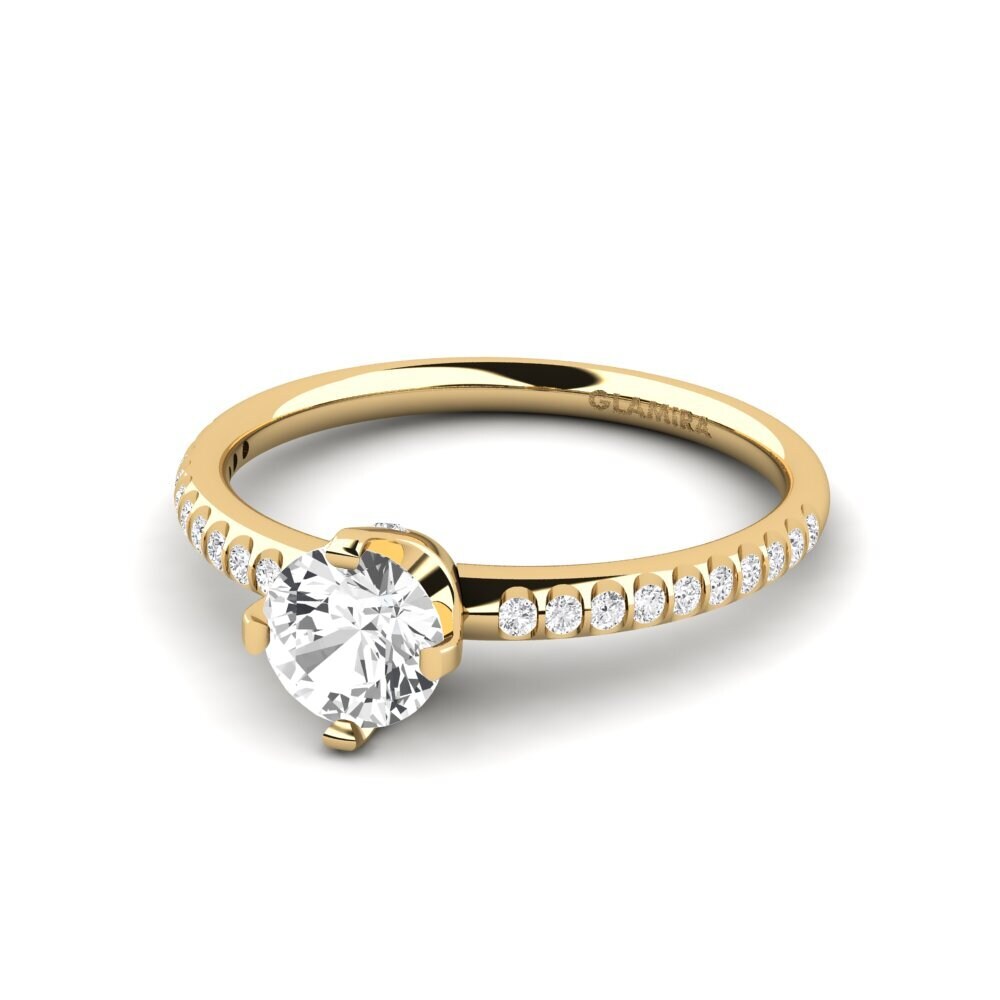 Zafiro blanco Anillo de compromiso Entinni