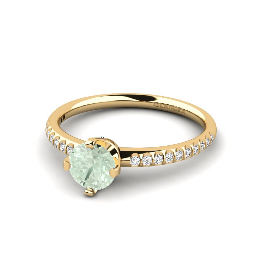 Amatista verde Anillo de compromiso Entinni