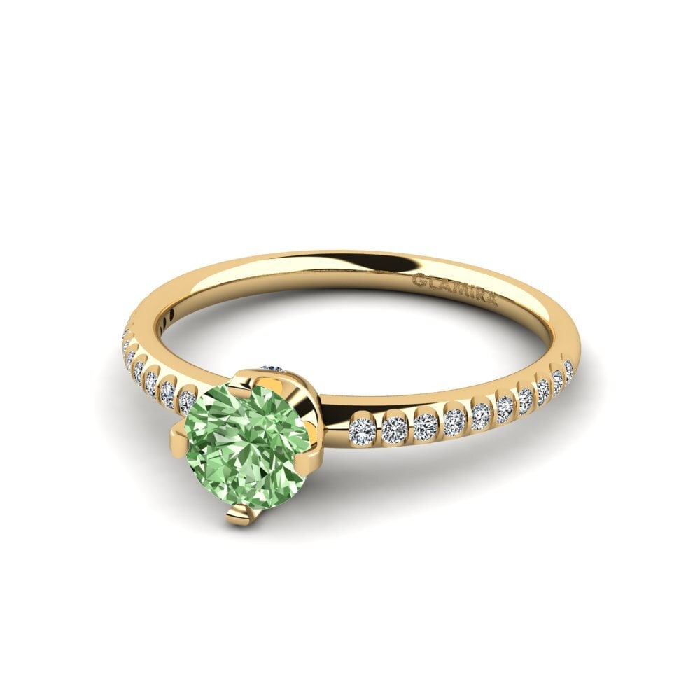 Green Diamond Engagement Ring Entinni