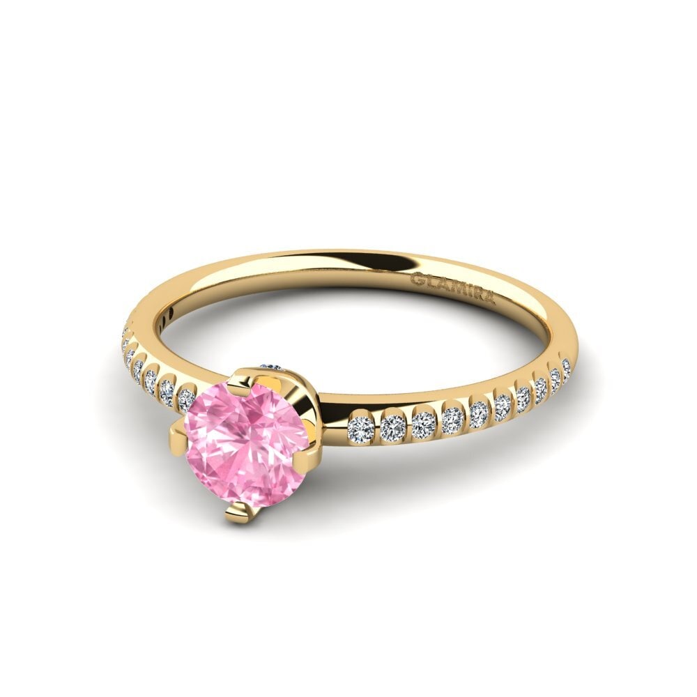 Zafiro Rosado Anillo de compromiso Entinni