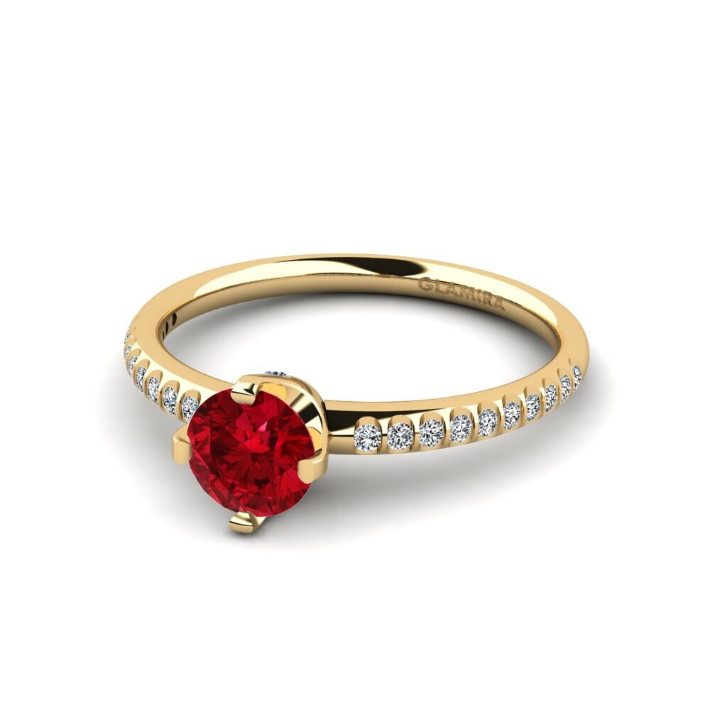 Red Zirconia Engagement Ring Entinni