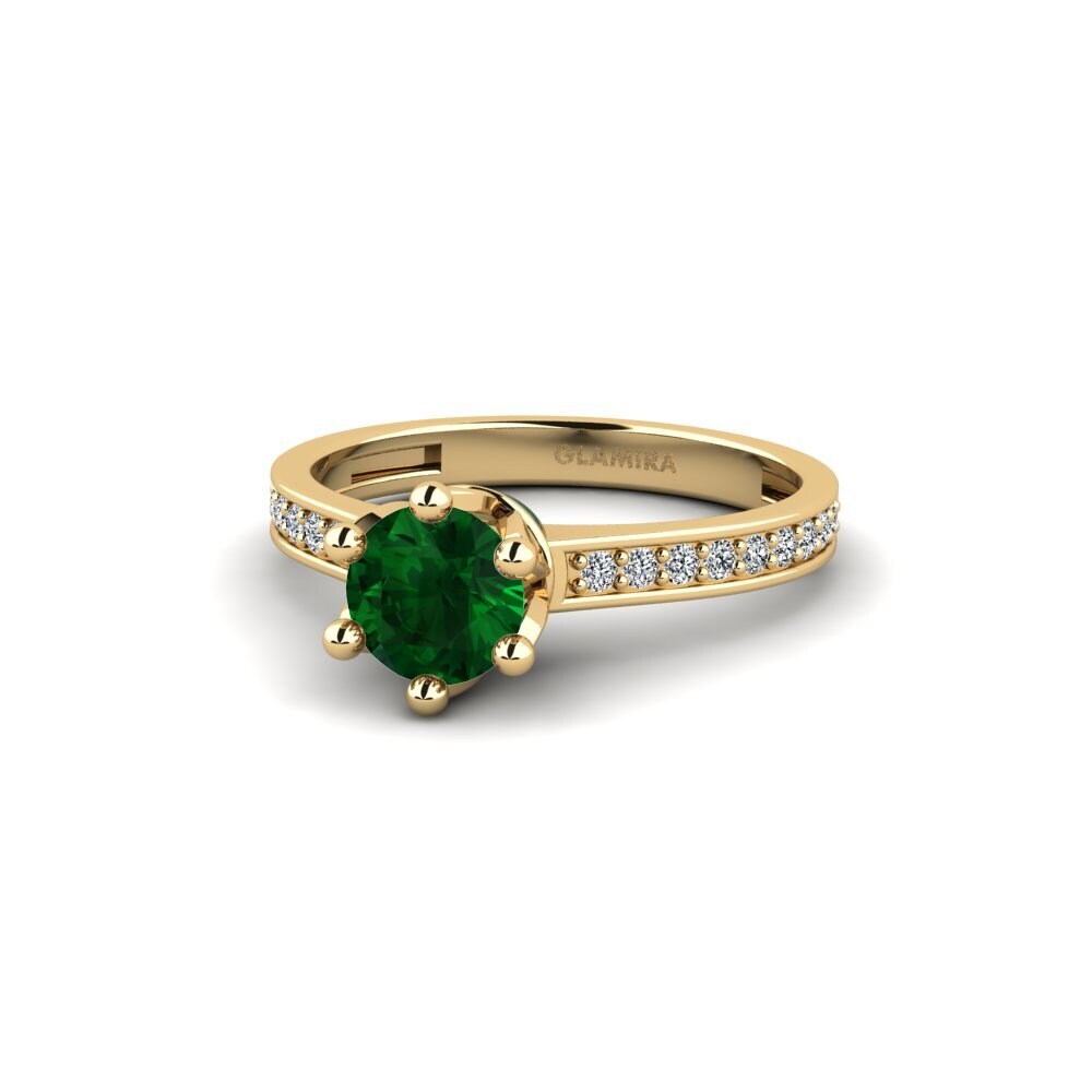Solitaire Pavé Tsavorite Verlovingsringen
