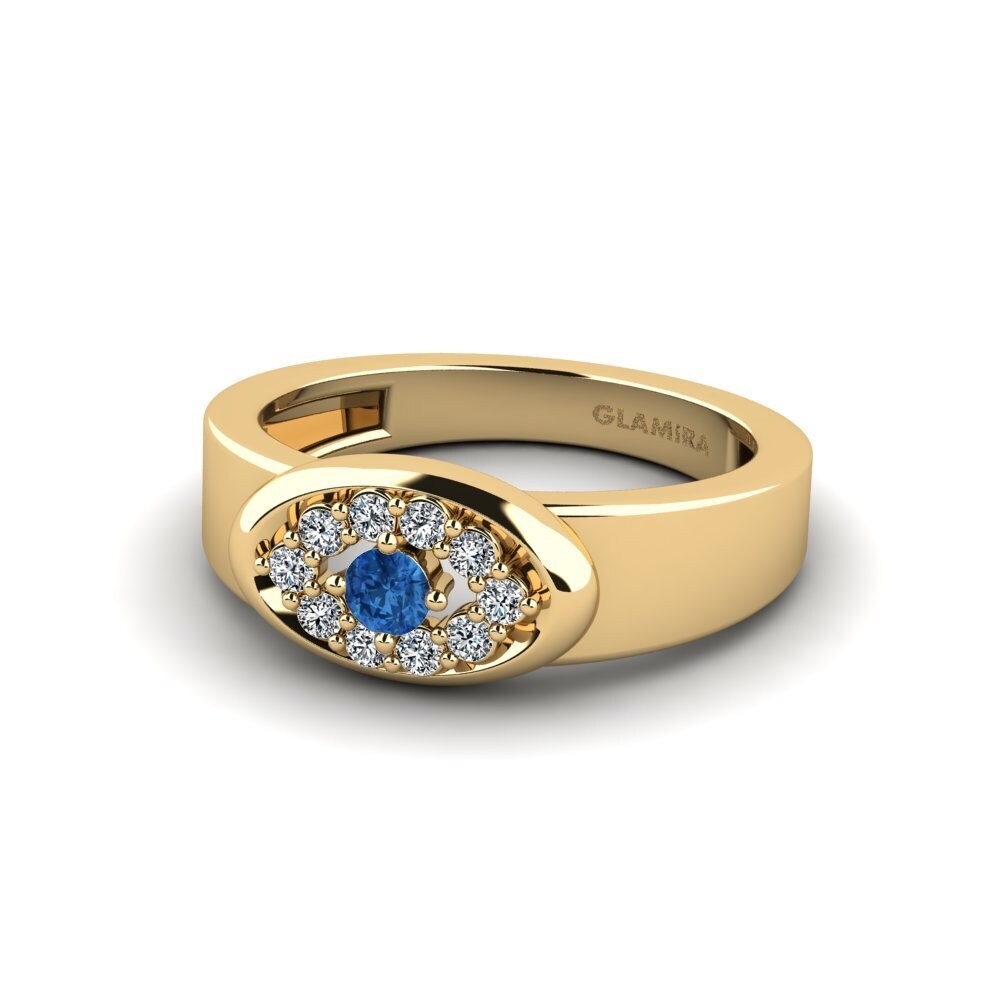 Circonita Azul Oscuro Anillo Fenka