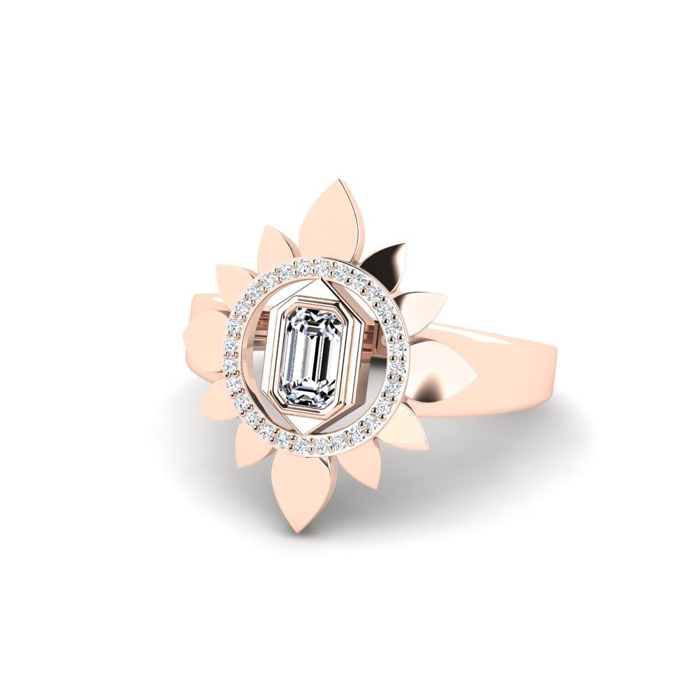 14K Rood Goud Smaragd Ringen Glaris
