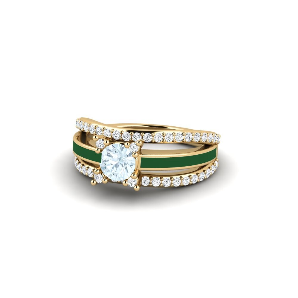Ringe Halo Aquamarin