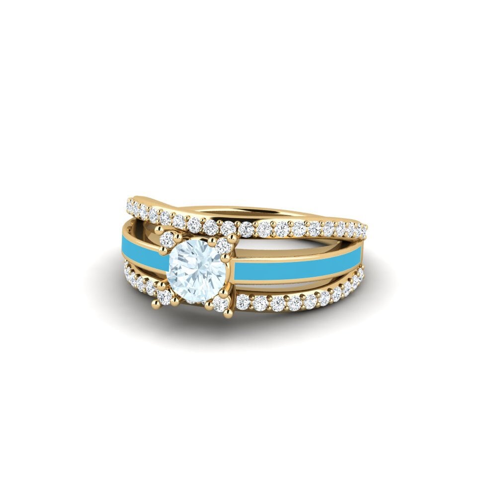 Anillos Aguamarina Halo