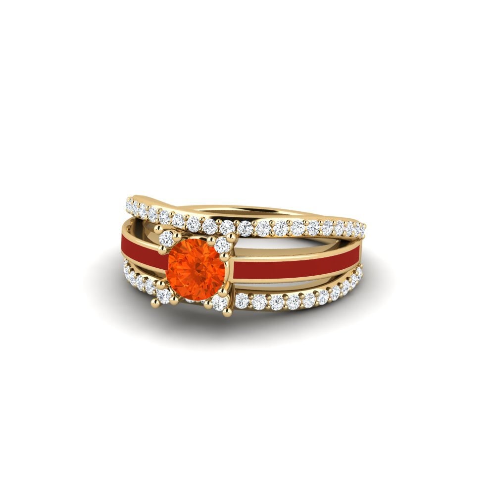 Halo Fire-Opal Rings