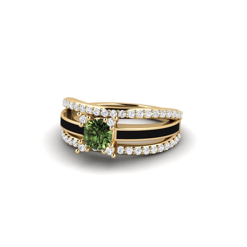 Ringe Halo Grüner Saphir