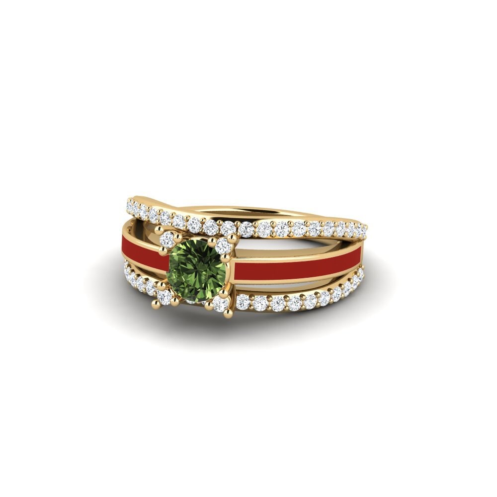 Ringe Halo Grüner Saphir
