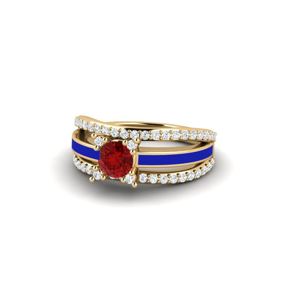 Halo Ruby (Lab Created) Rings