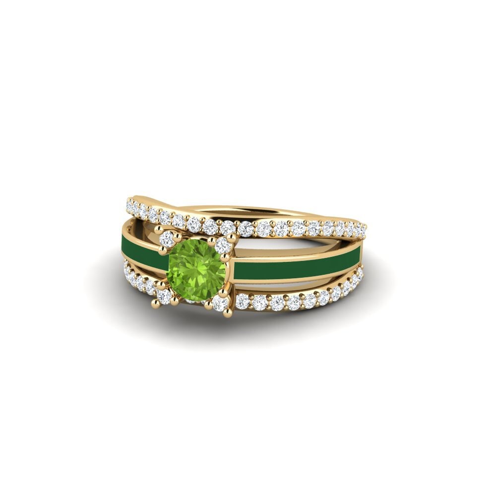 Ringe Halo Peridot