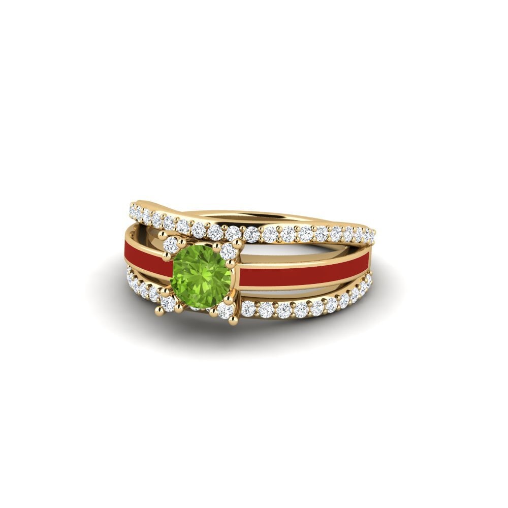 Ringe Halo Peridot