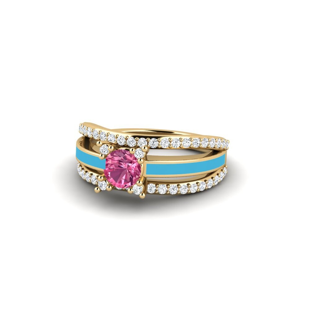 Ringe Halo Rosa Turmalin