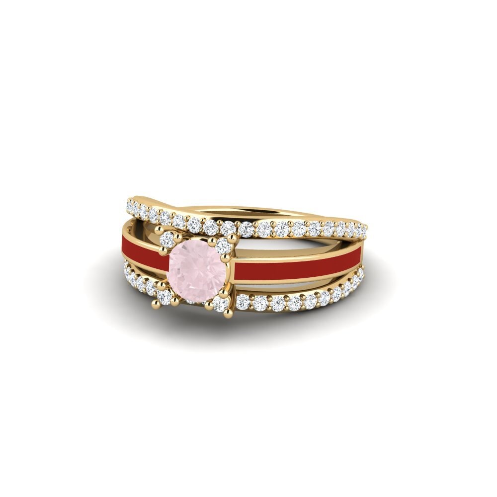 Halo Rose Quartz Rings