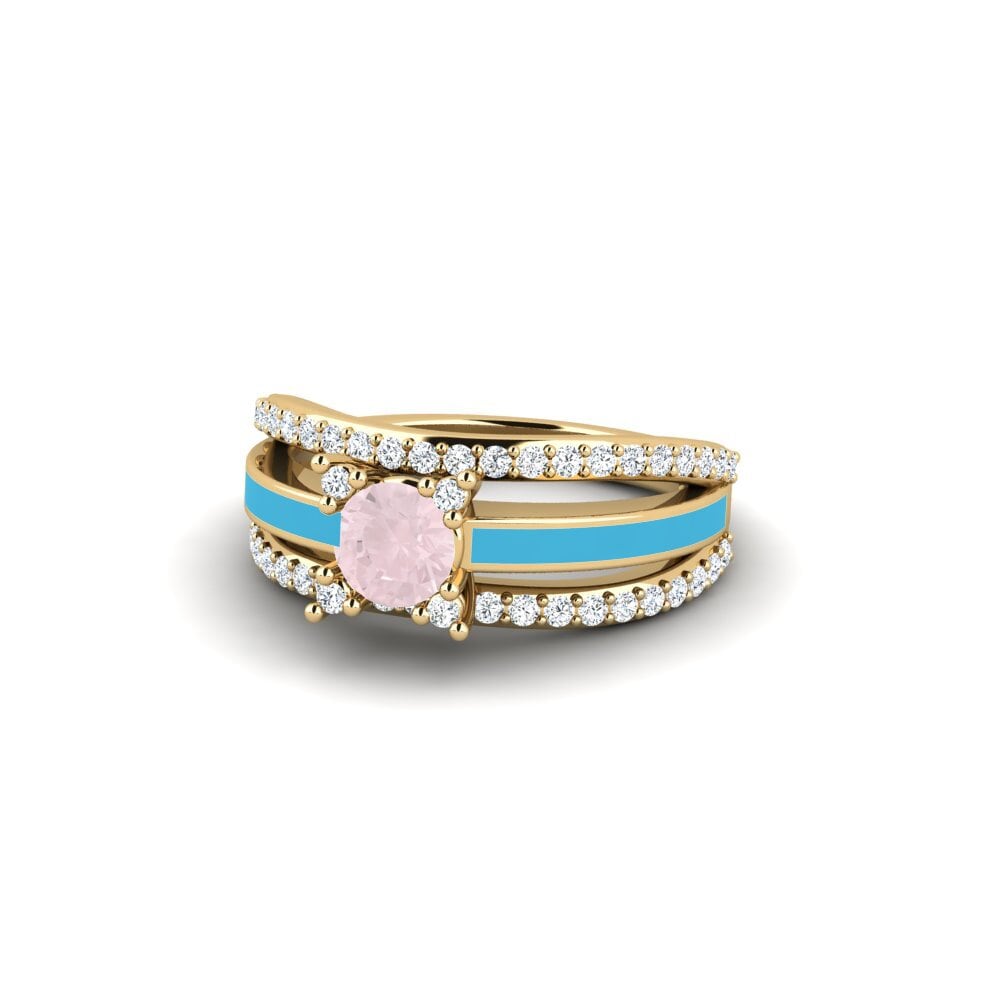 Halo Rose Quartz Rings