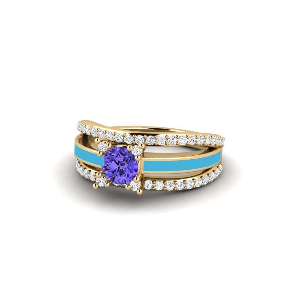 Halo Tanzanite Rings