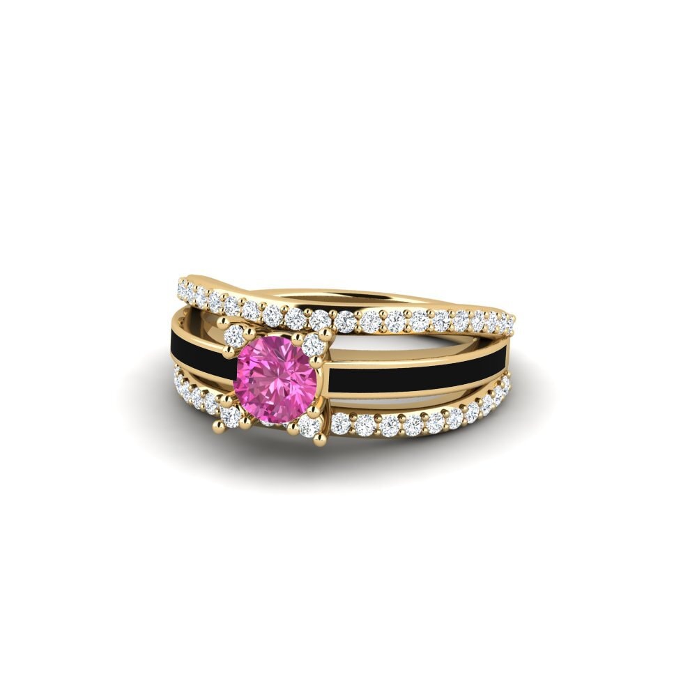 Ringe Halo Rosa Topas