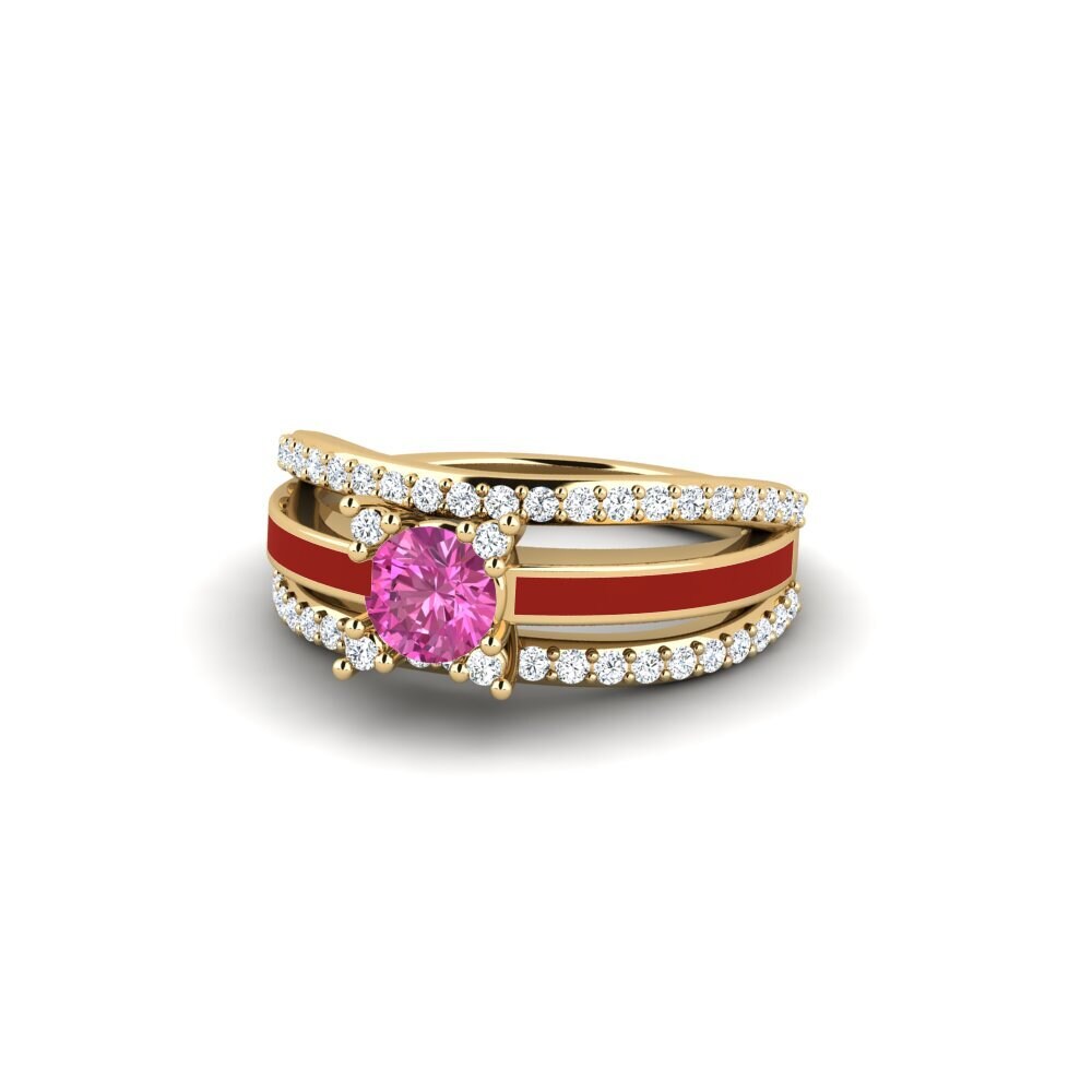 Ringe Halo Rosa Topas