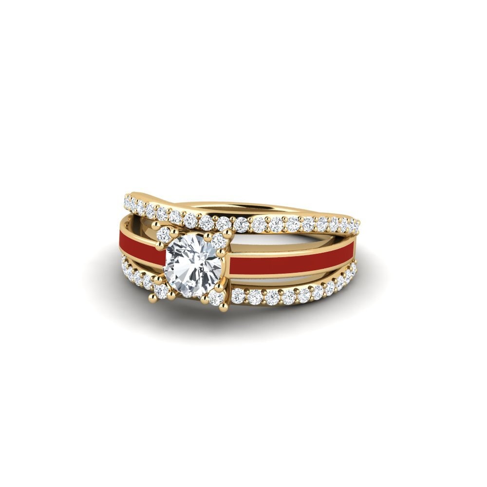 Halo White Zircon Rings