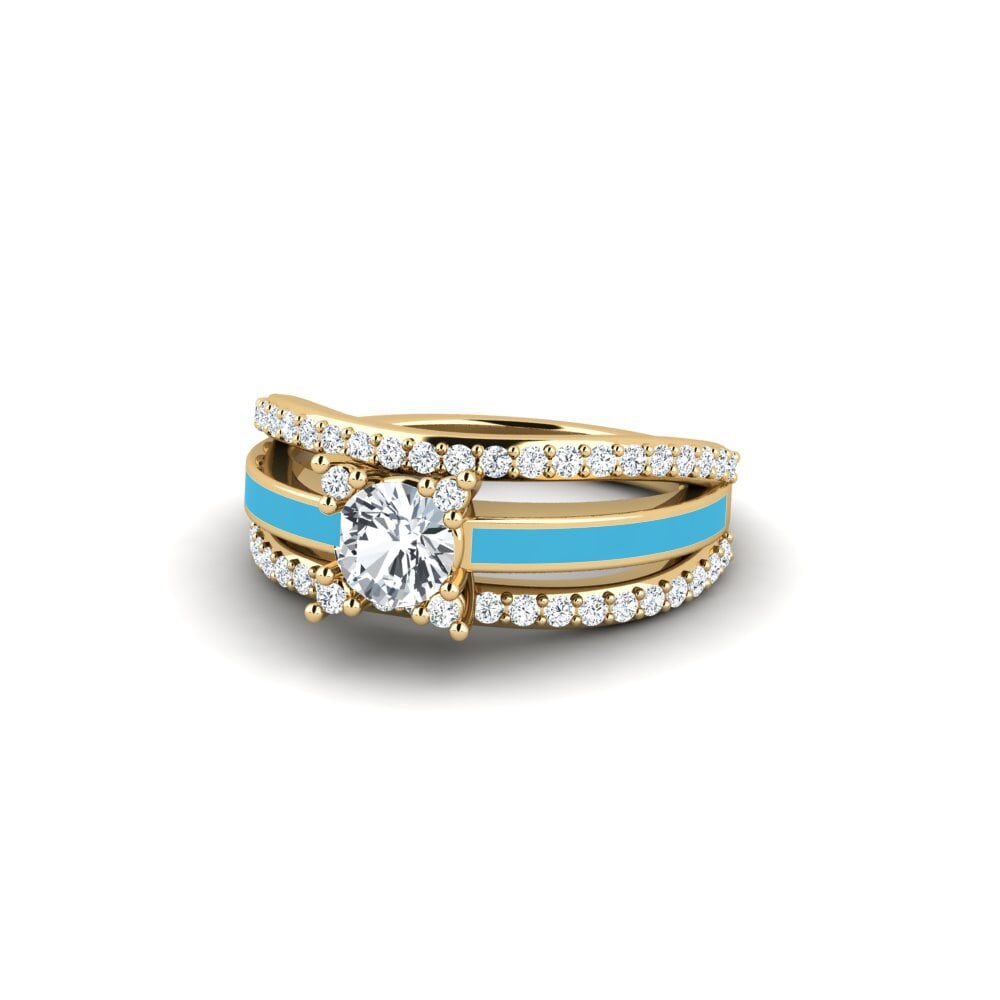 Halo White Zircon Rings