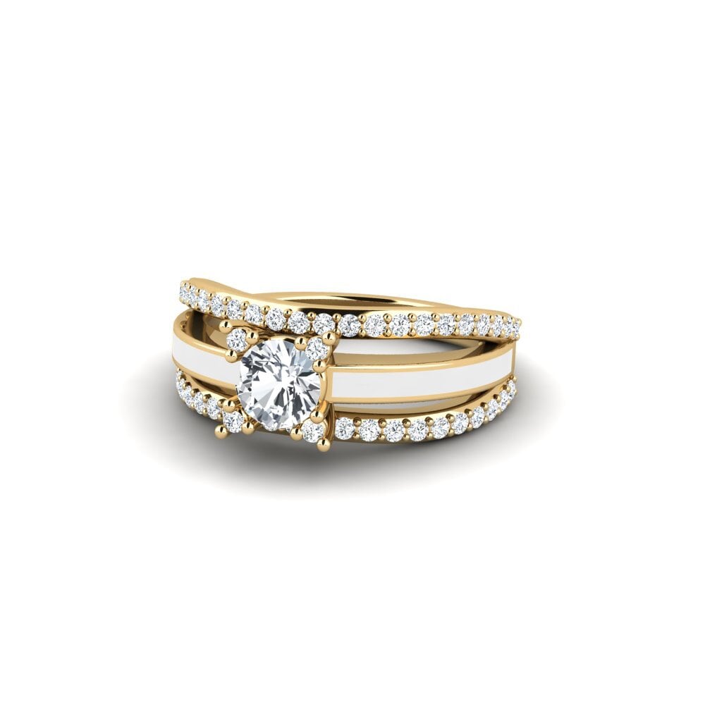 Halo White Zircon Rings