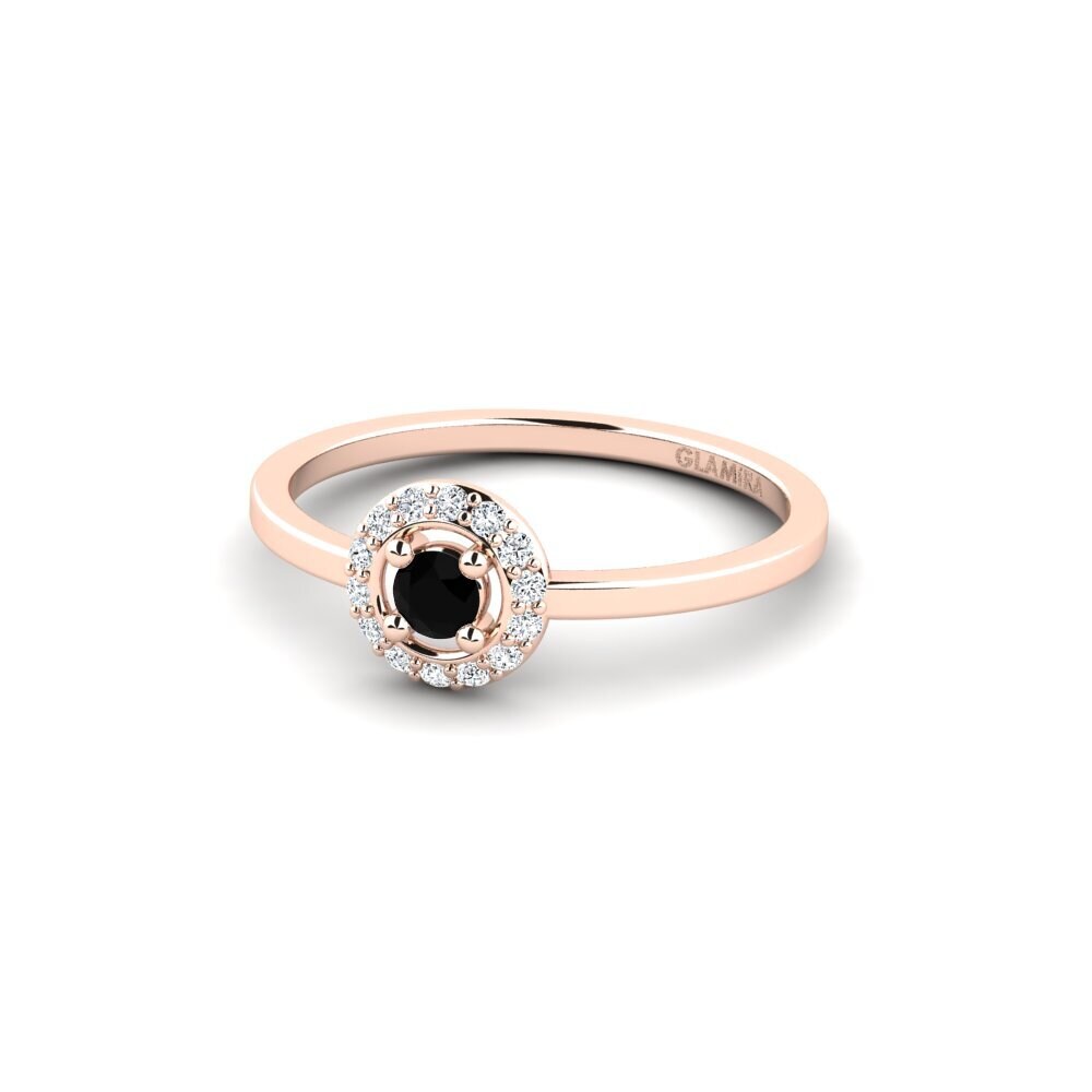 14ct Rose Gold Black Onyx Engagement Ring Ihrel