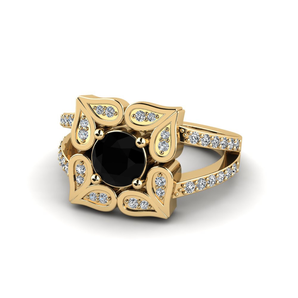 Black Diamond Engagement Ring Kassie