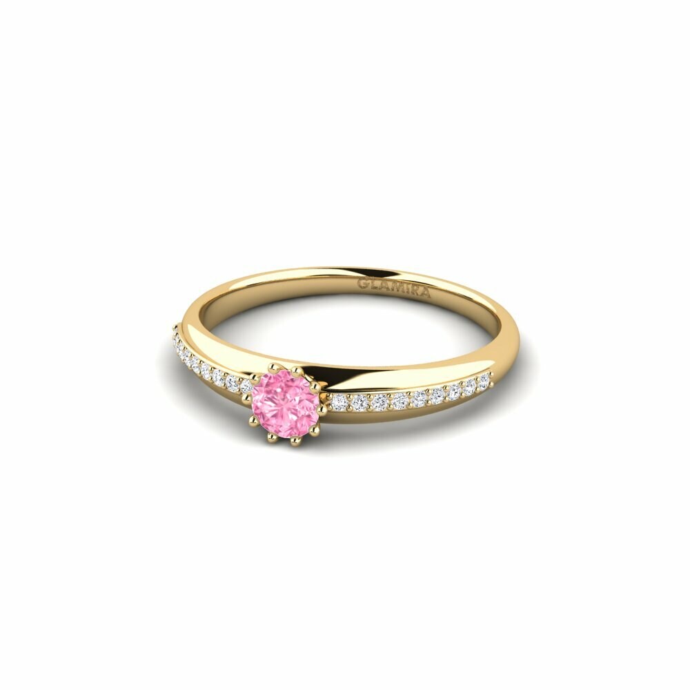 Pink Sapphire Engagement Ring Shaed