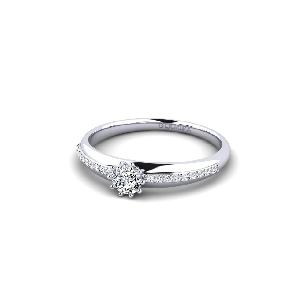 14k Oro Blanco Anillo de compromiso Shaed