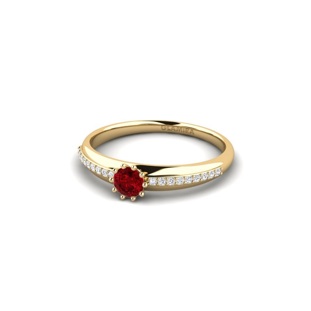 Circonita Roja Anillo de compromiso Shaed