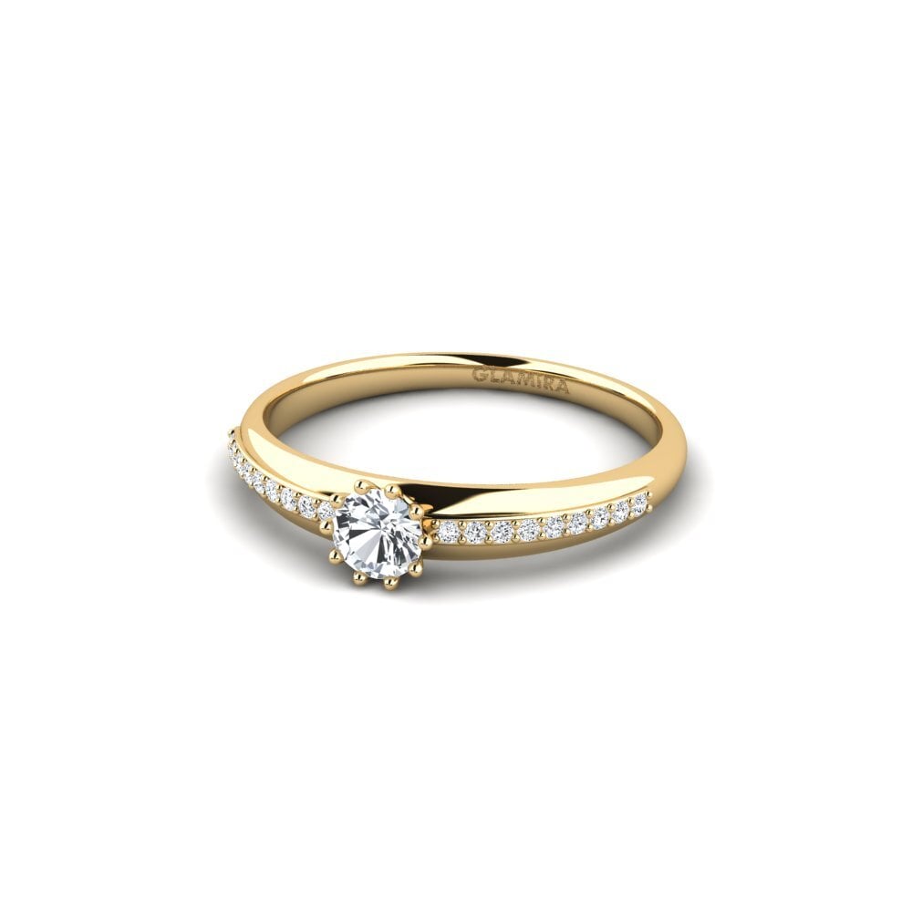 Circón Blanco Anillo de compromiso Shaed