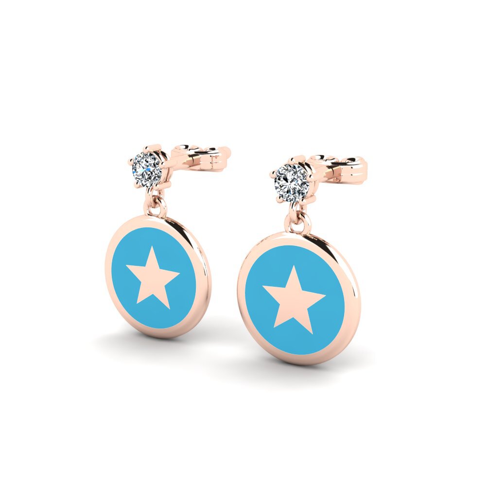 14k Oro Rosa Pendiente de mujer Buton