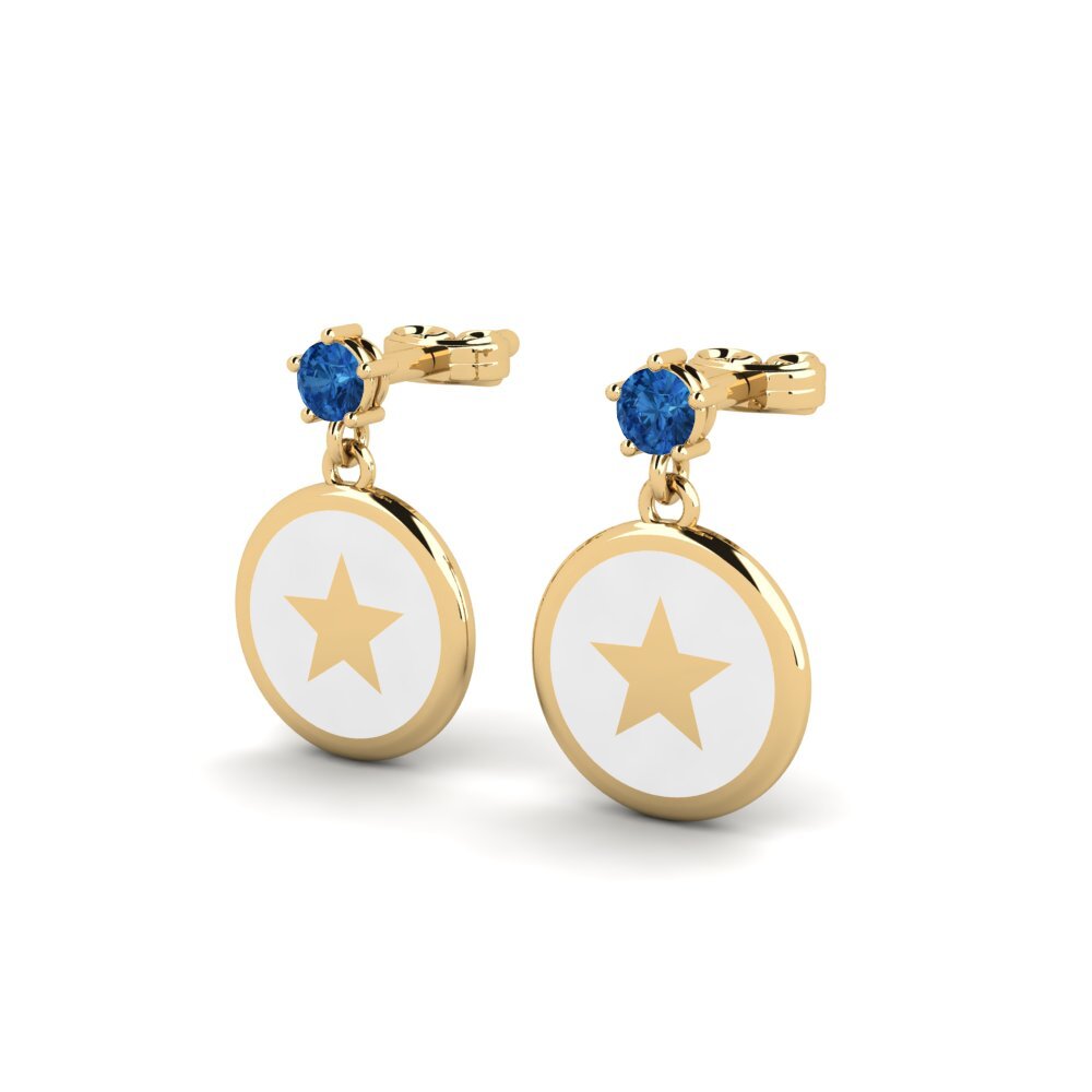 Zircone Blu Scuro Orecchino da donna Buton