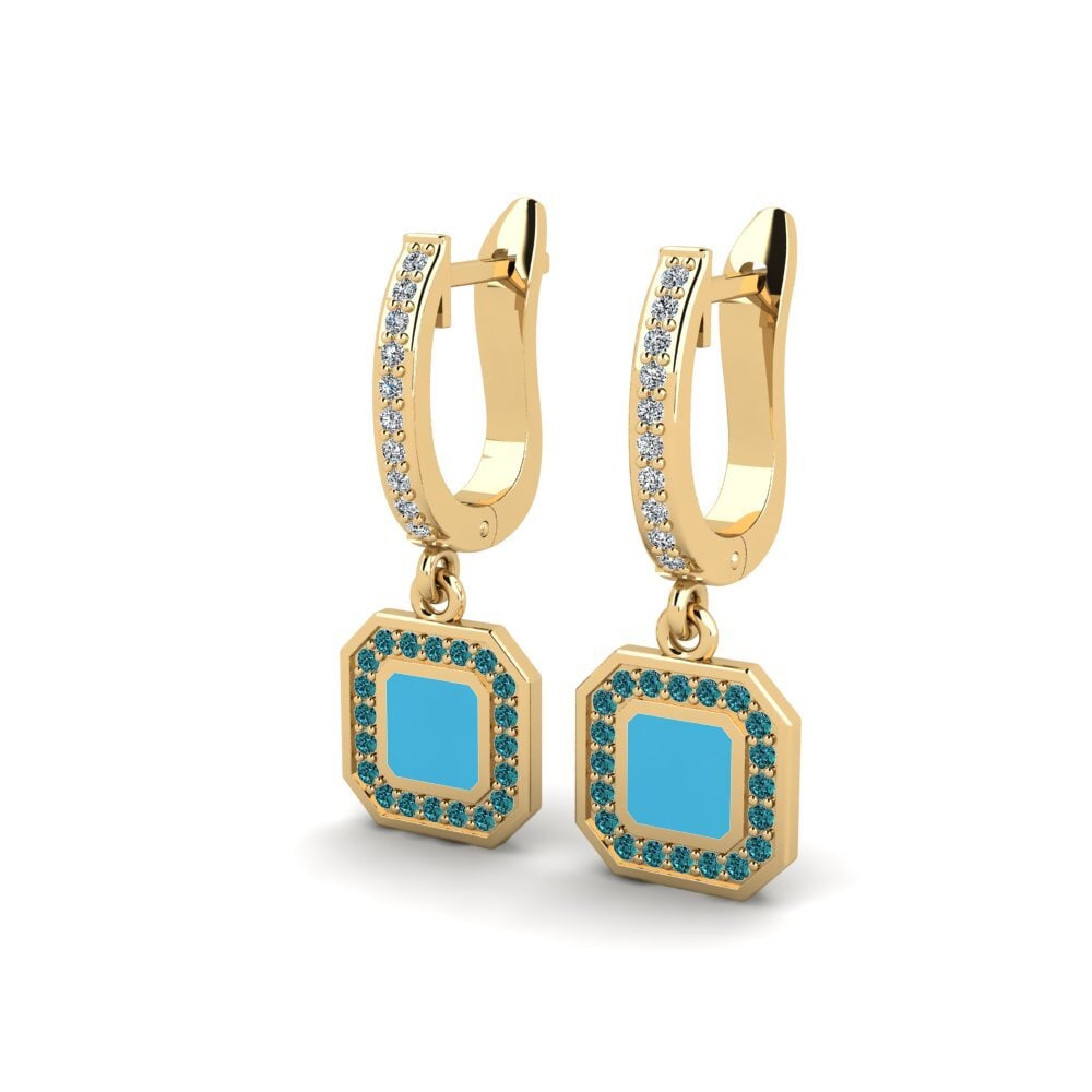 Diamante Azul Pendiente de mujer Buwhealbe